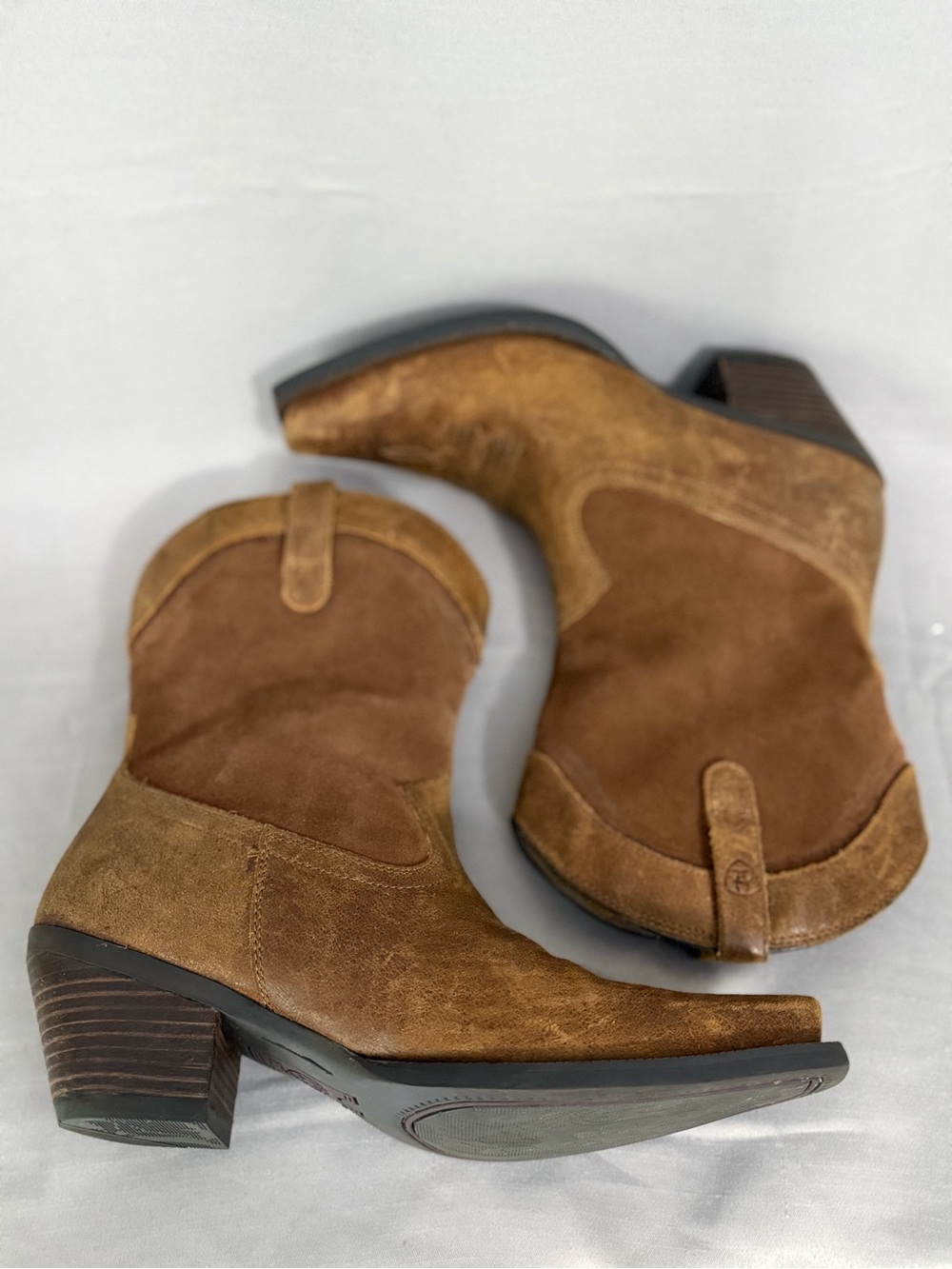 Ariat Maggie J Toe Women's Size 8.5 Sassy Brown Leather Western Boots Cowboy - Picture 9 of 11